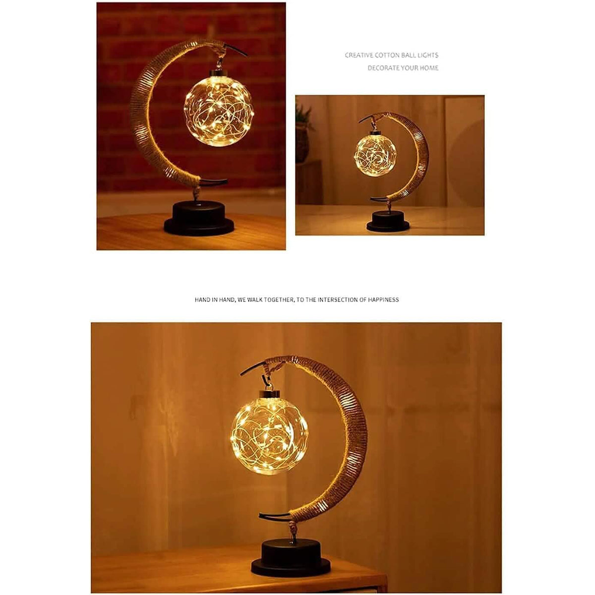 LED Ball Lamp Wrought Iron Moon Lamp Indoor Lighting - Tophatter Daily Deals
