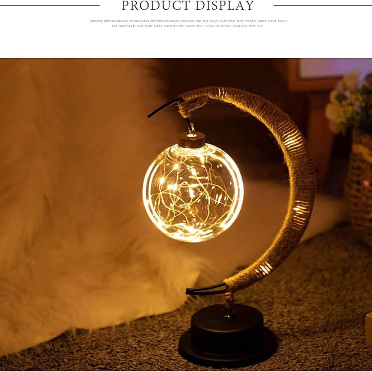 LED Ball Lamp Wrought Iron Moon Lamp Indoor Lighting - Tophatter Daily Deals