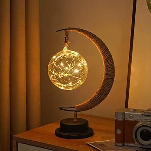 LED Ball Lamp Wrought Iron Moon Lamp Indoor Lighting - Tophatter Daily Deals