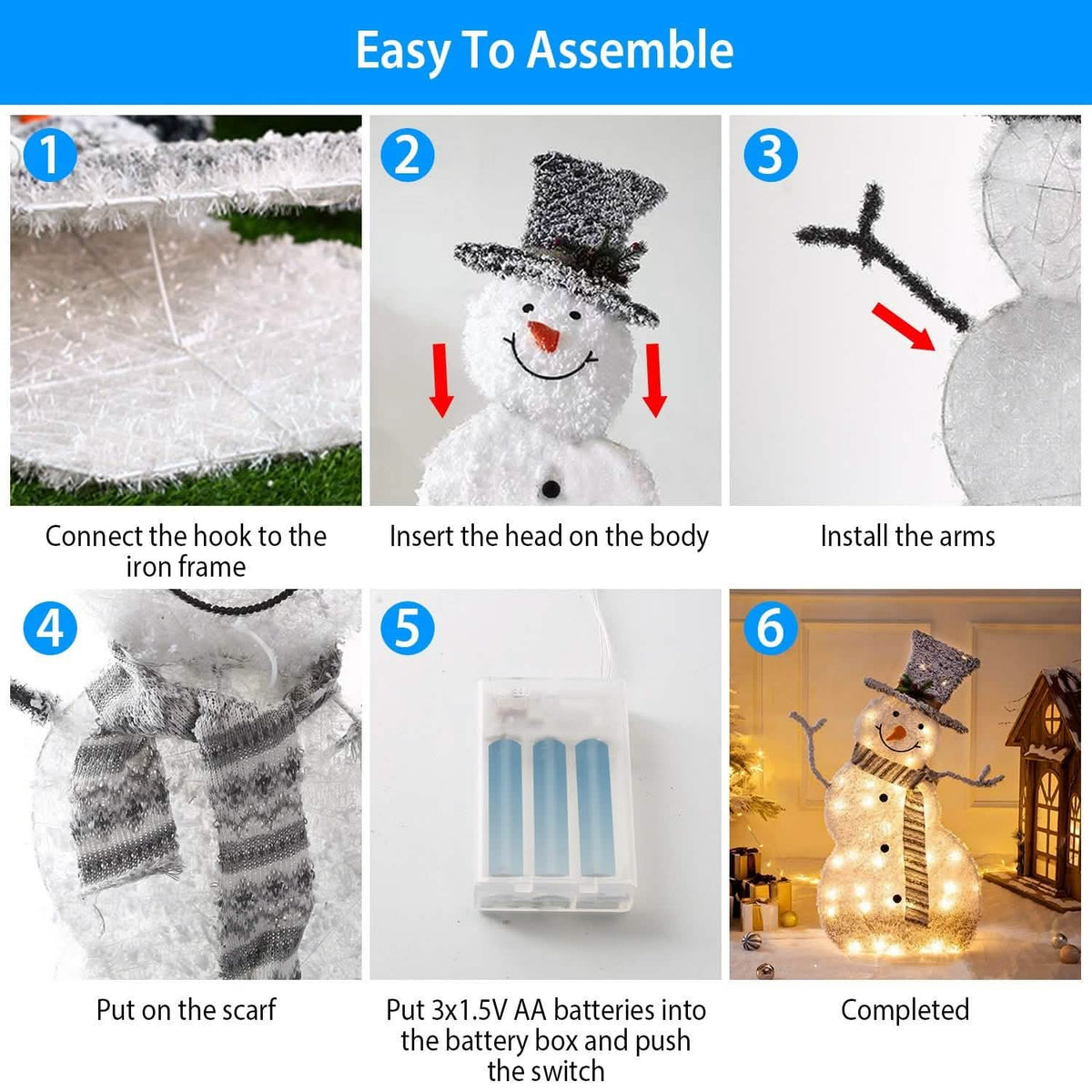 LED Christmas Snowman Decoration Seasonal Decor - Tophatter Daily Deals