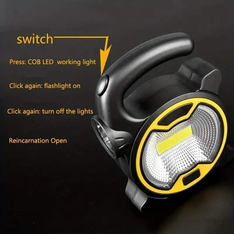 LED COB Camping Flashlight Lantern Outdoor Lighting - Tophatter Daily Deals