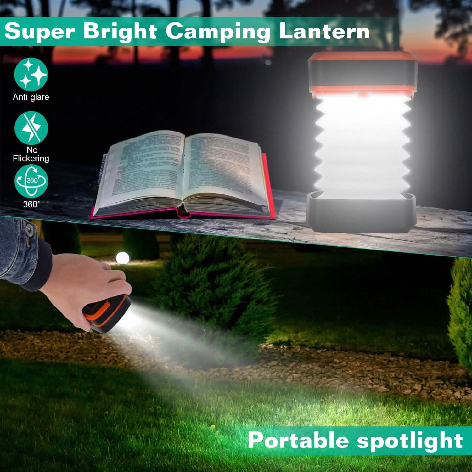 LED Collapsible Solar Camping Lantern Outdoor Recreation - Tophatter Daily Deals