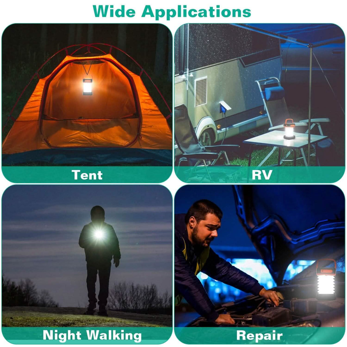 LED Collapsible Solar Camping Lantern Outdoor Recreation - Tophatter Daily Deals