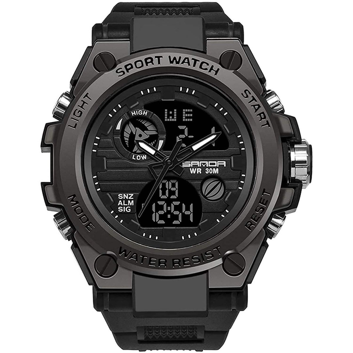 LED Digital Military Watch Classic Casual Sport Watch Black Watches - Tophatter Daily Deals