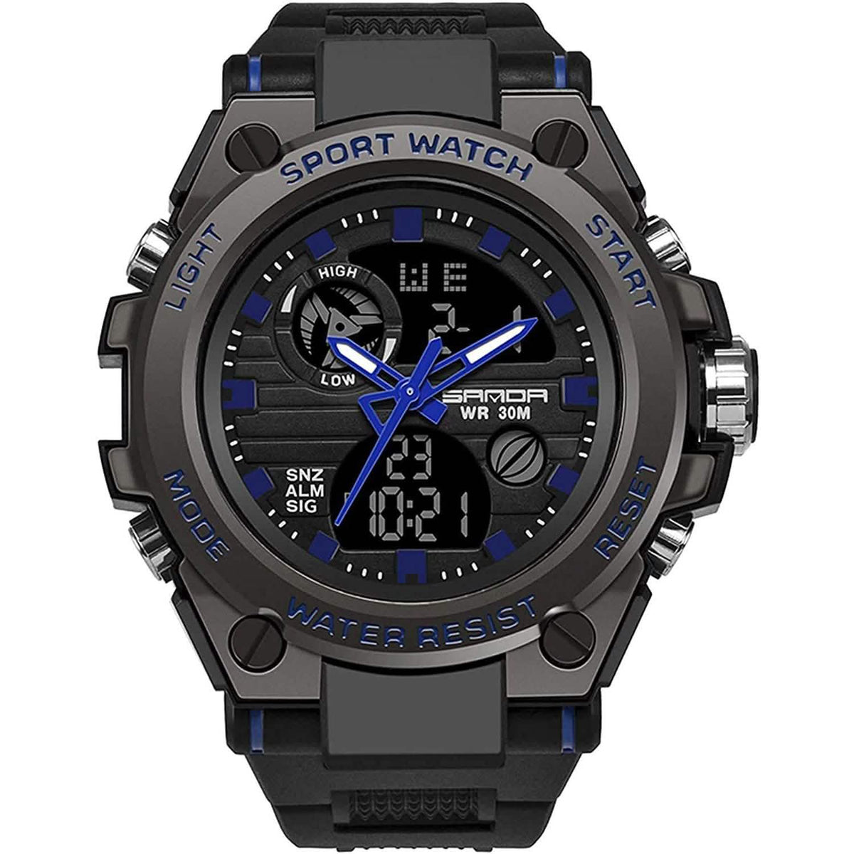 LED Digital Military Watch Classic Casual Sport Watch Blue Watches - Tophatter Daily Deals