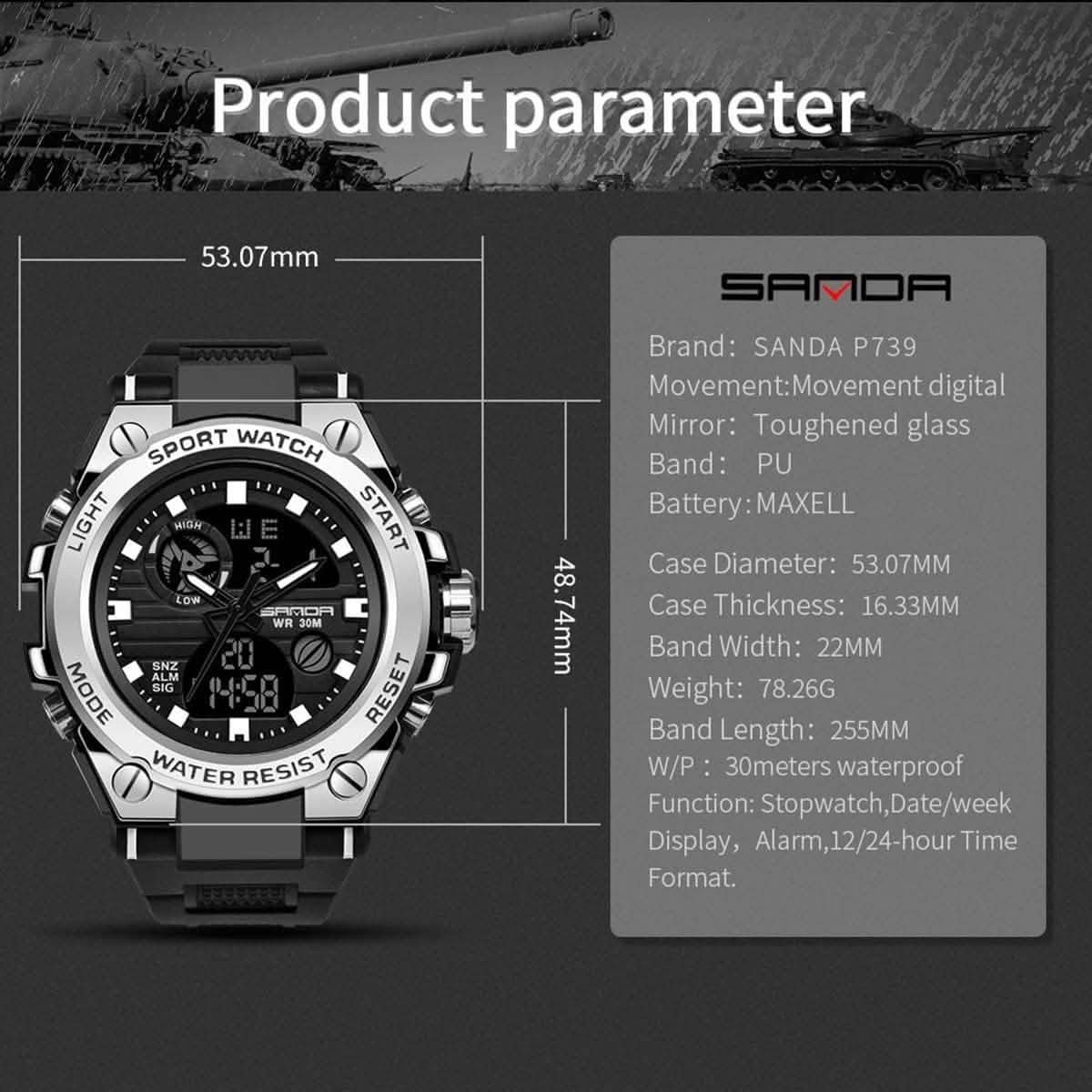 LED Digital Military Watch Classic Casual Sport Watch Watches - Tophatter Daily Deals