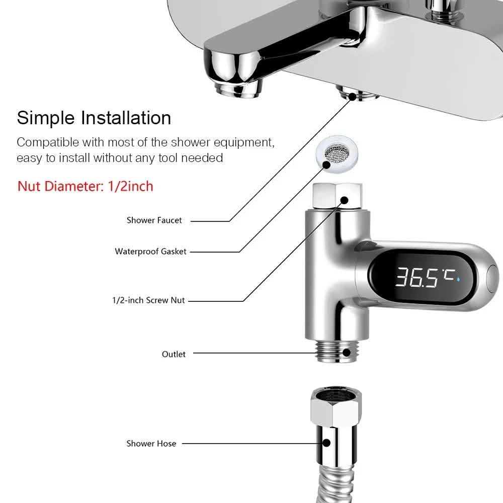 LED Digital Shower Thermometer Bath - Tophatter Daily Deals
