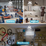 LED Dimmable Garage Ceiling Lights with 4 Adjustable Panels Indoor Lighting - Tophatter Daily Deals