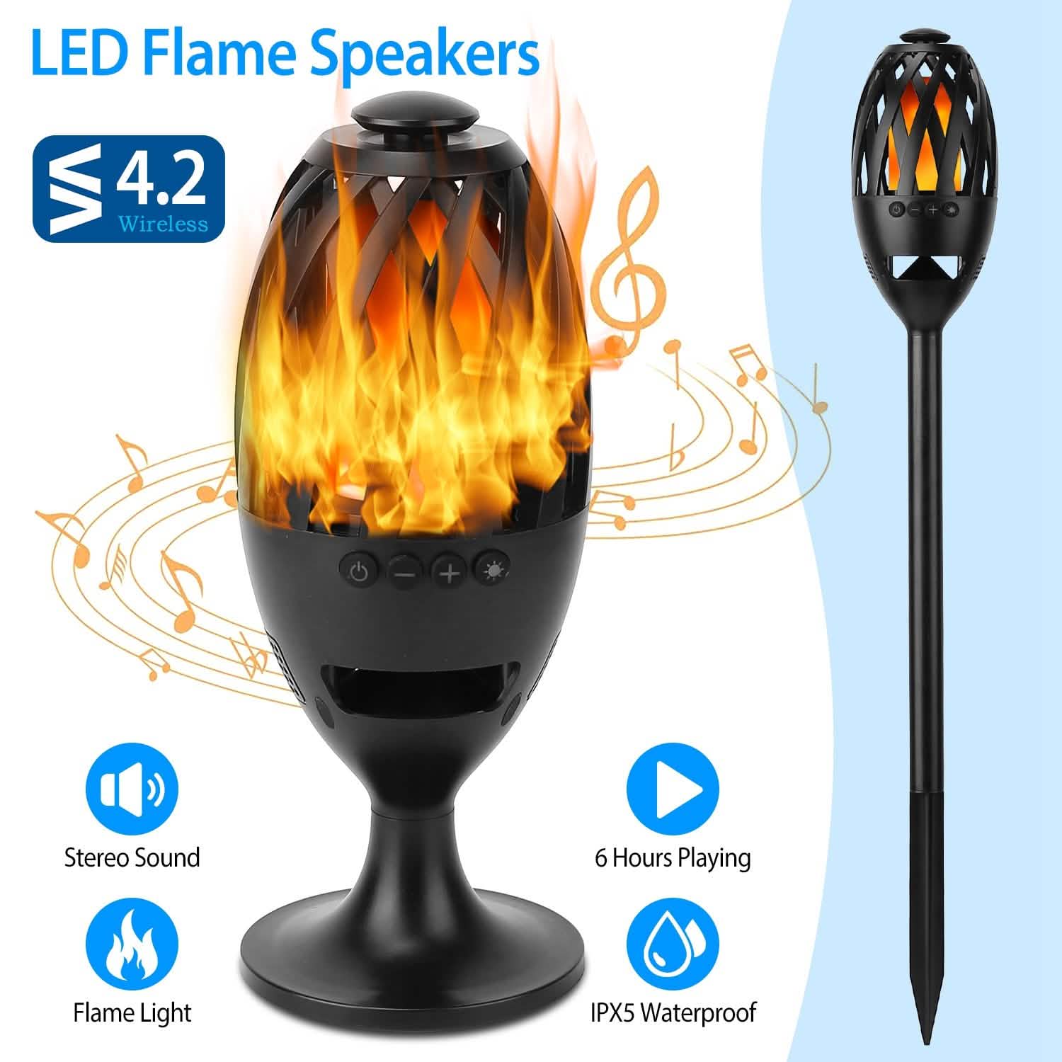 LED Flame Speakers Torch Speakers - Tophatter Daily Deals