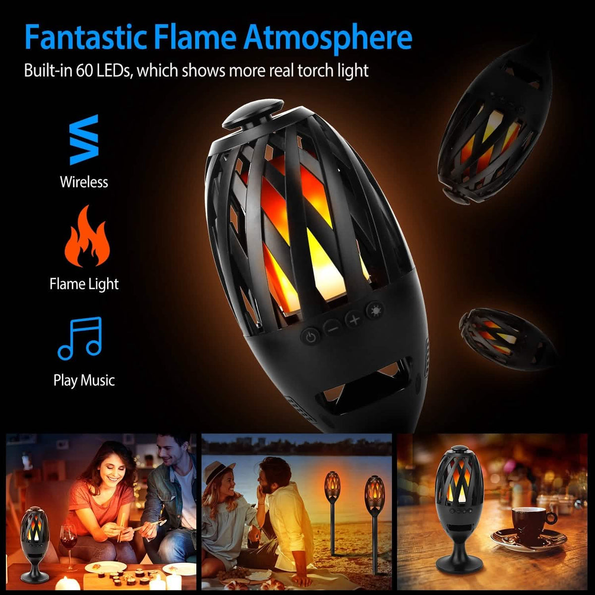 LED Flame Speakers Torch Speakers - Tophatter Daily Deals