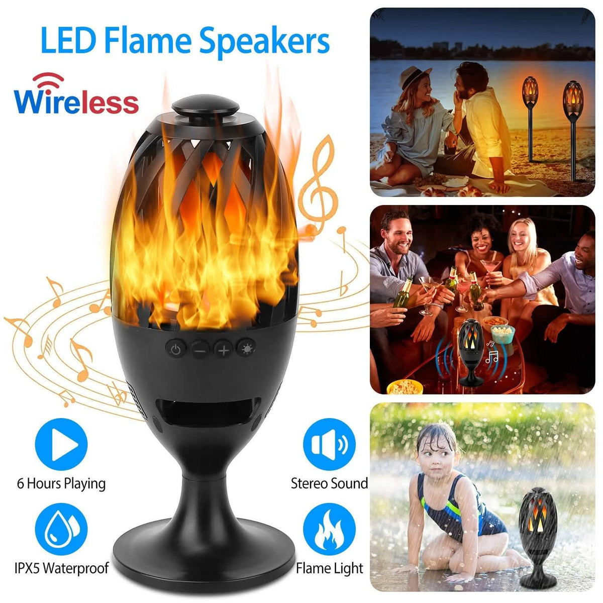 LED Flame Speakers Torch Speakers - Tophatter Daily Deals