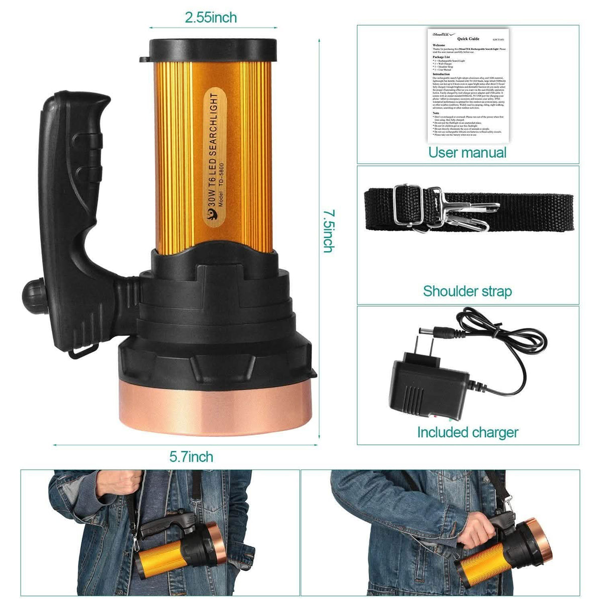 LED Flashlights IPX6 Waterproof Handheld Night Lights Outdoor Recreation - Tophatter Daily Deals
