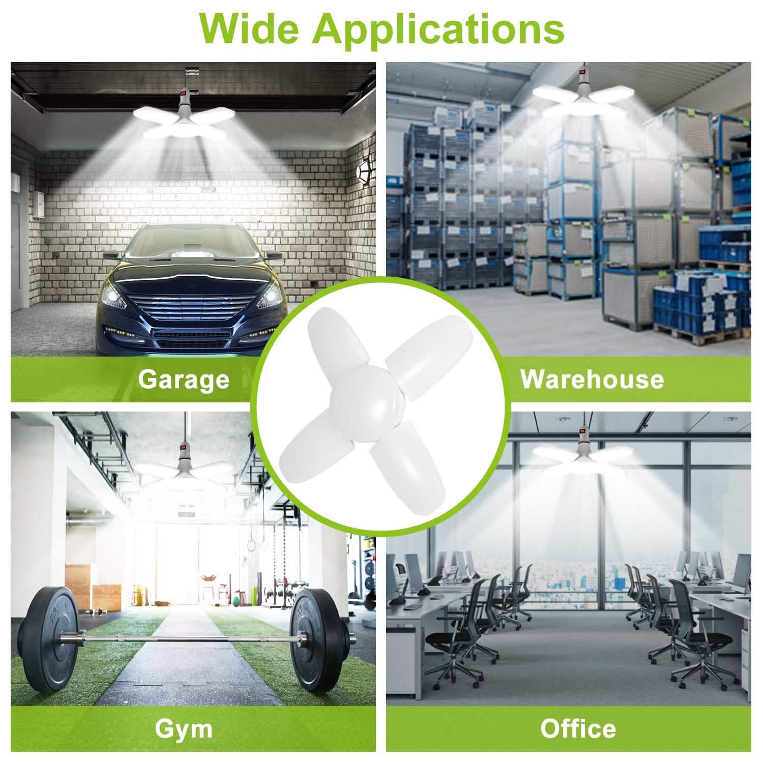 LED Garage Light E27/B22 60W Indoor Lighting - Tophatter Daily Deals