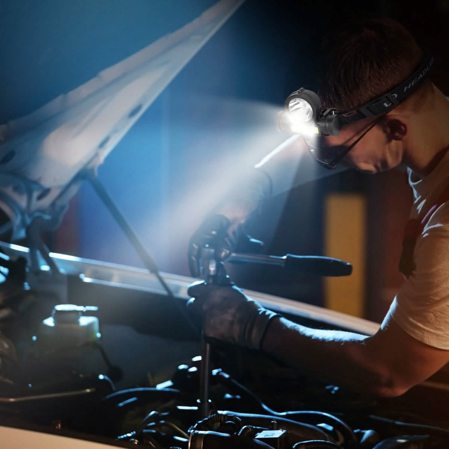 LED Headlight Super Bright Head Torch with 3 Lighting Modes Outdoor Recreation - Tophatter Daily Deals