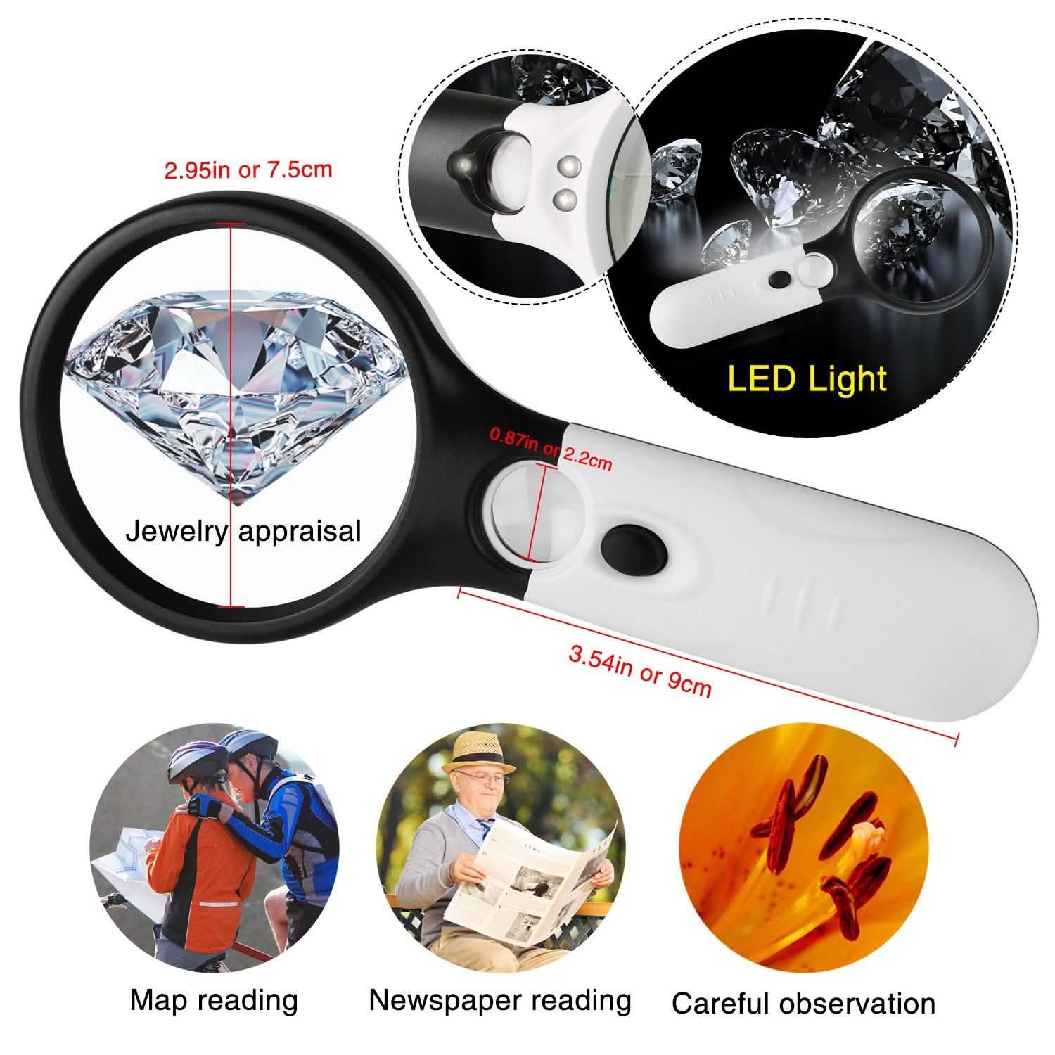 LED Illuminated Magnifying Glass School, Office & Art Supplies - Tophatter Daily Deals