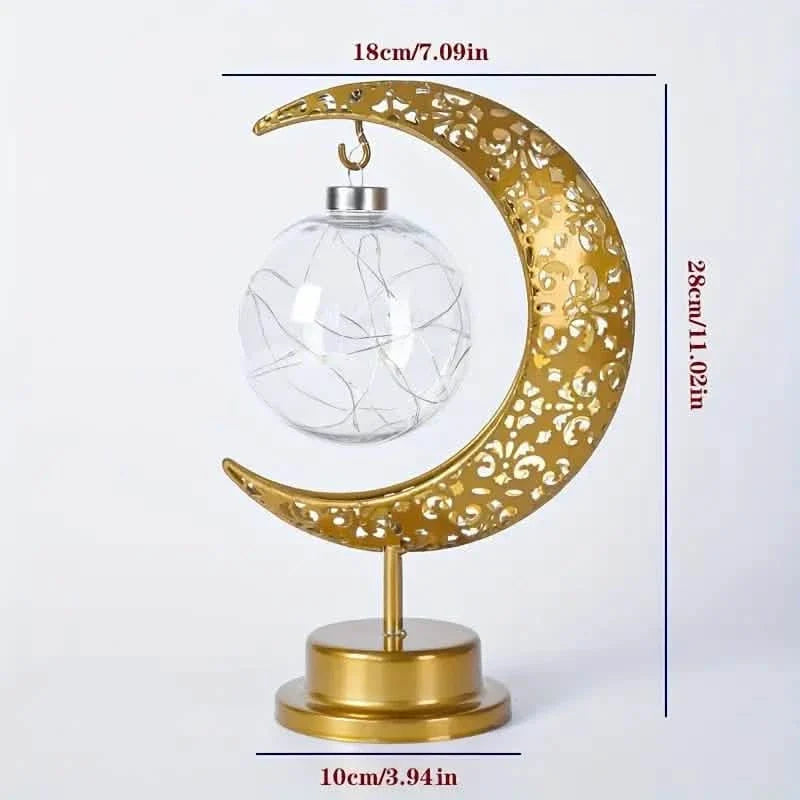 LED Iron Moon Lamp Indoor Lighting - Tophatter Daily Deals