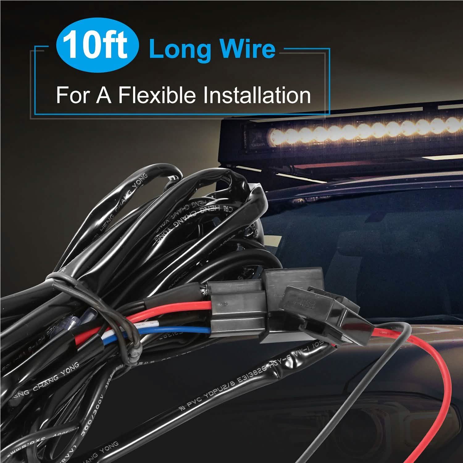 LED Light Bar Wiring Harness Kit Universal Fitment Automotive - Tophatter Daily Deals