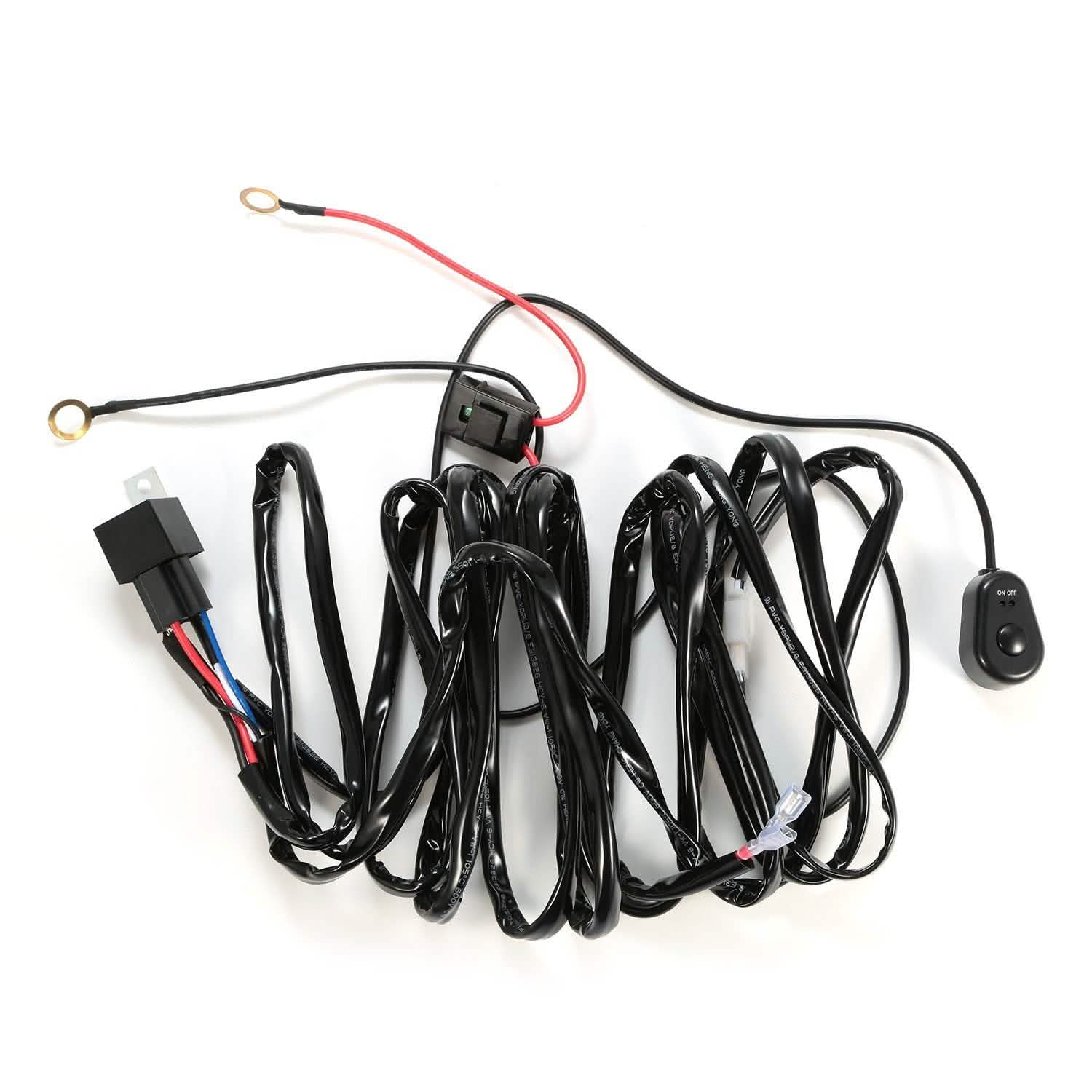 LED Light Bar Wiring Harness Kit Universal Fitment Automotive - Tophatter Daily Deals