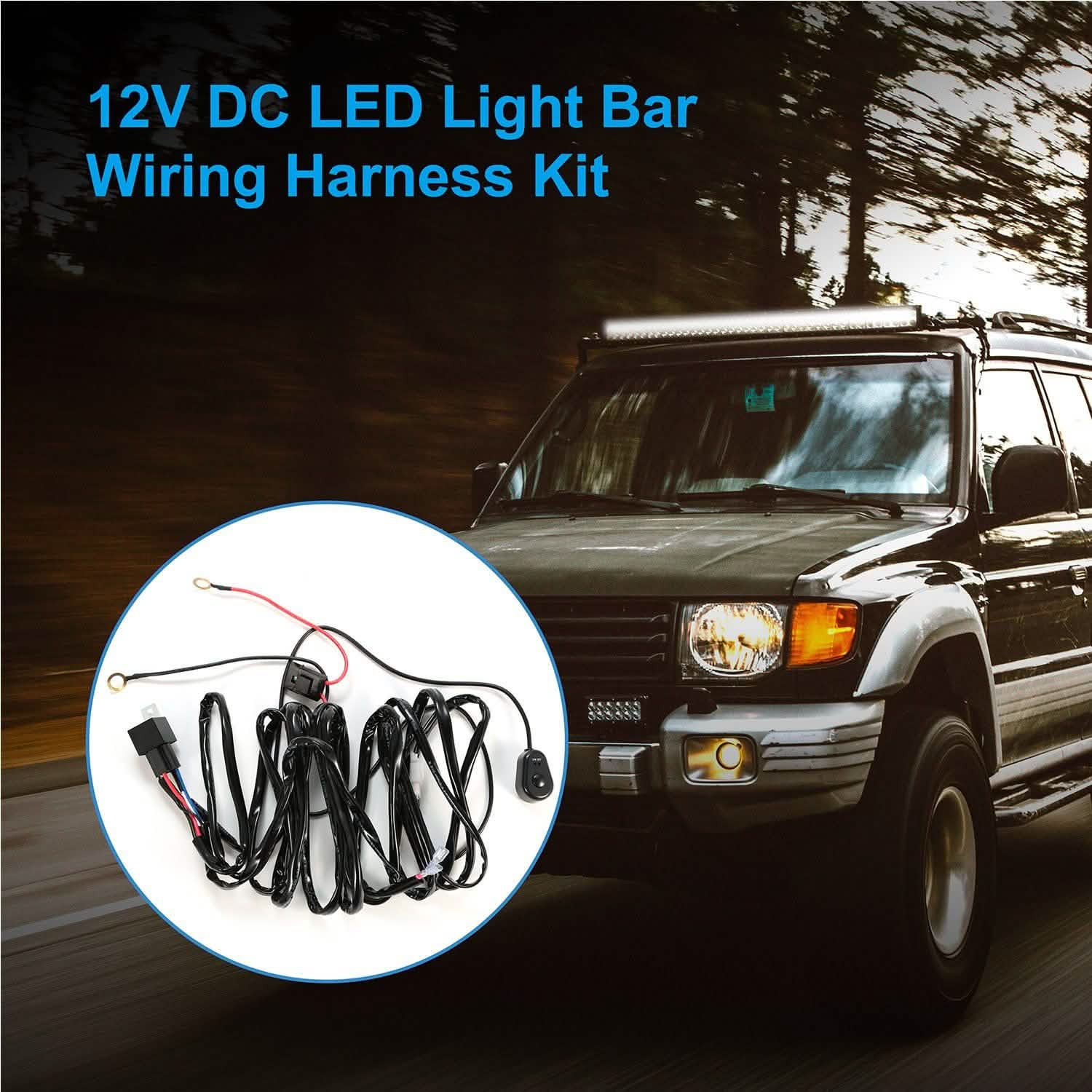 LED Light Bar Wiring Harness Kit Universal Fitment Automotive - Tophatter Daily Deals
