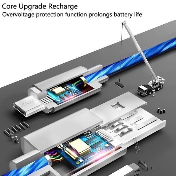 LED Light USB Charger Cable 3-in-1 Fast Charging Charging Cable - Tophatter Daily Deals