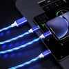 LED Light USB Charger Cable 3-in-1 Fast Charging Blue Charging Cable - Tophatter Daily Deals