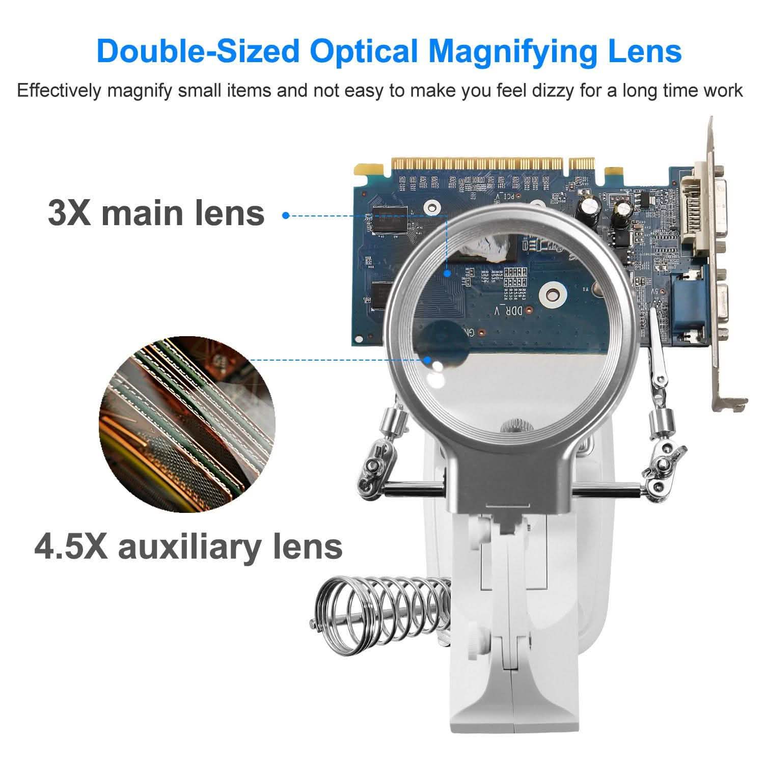 LED Lights Helping Hands Magnifying Glass School, Office & Art Supplies - Tophatter Daily Deals