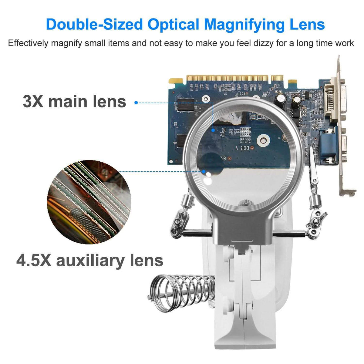 LED Lights Helping Hands Magnifying Glass School, Office & Art Supplies - Tophatter Daily Deals