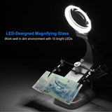 LED Lights Helping Hands Magnifying Glass School, Office & Art Supplies - Tophatter Daily Deals