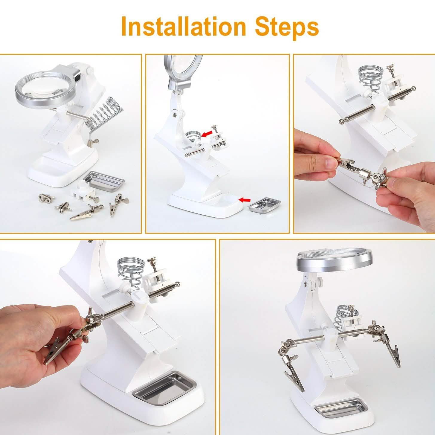 LED Lights Helping Hands Magnifying Glass School, Office & Art Supplies - Tophatter Daily Deals