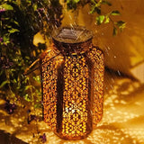 LED Metal Lantern Solar Lamp Outdoor Lighting - Tophatter Daily Deals