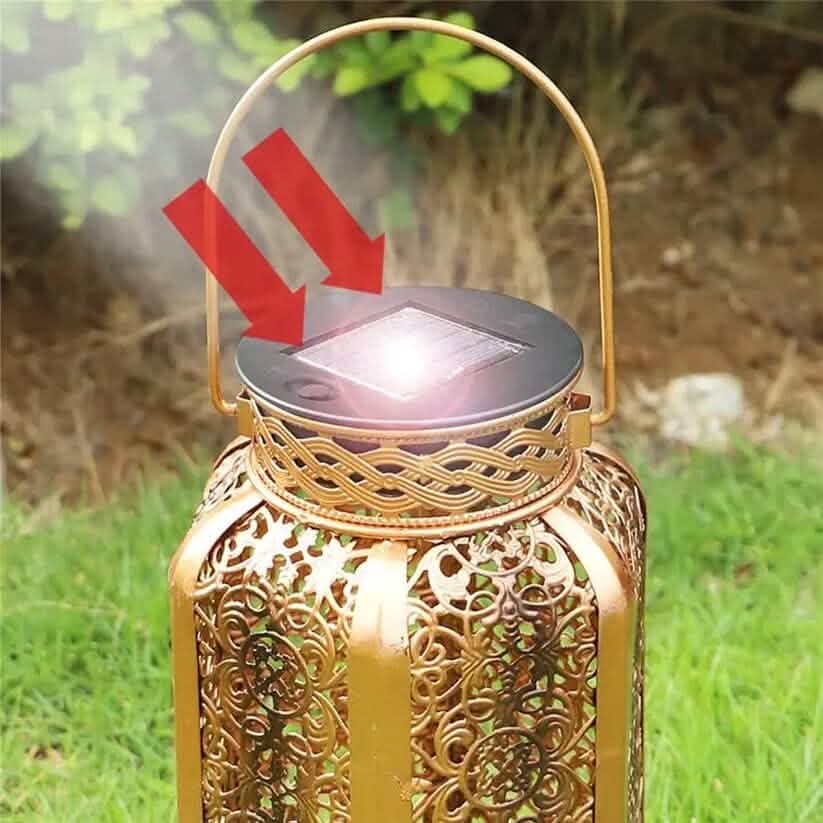 LED Metal Lantern Solar Lamp Outdoor Lighting - Tophatter Daily Deals