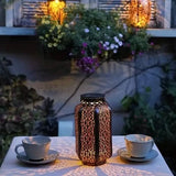 LED Metal Lantern Solar Lamp Outdoor Lighting - Tophatter Daily Deals