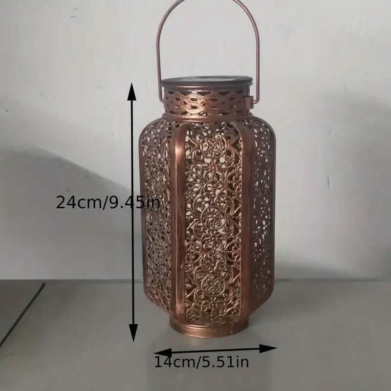 LED Metal Lantern Solar Lamp Outdoor Lighting - Tophatter Daily Deals