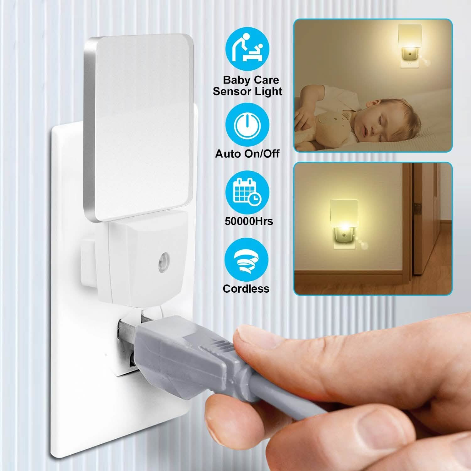 LED Night Light Dusk to Dawn Sensor Indoor Lighting - Tophatter Daily Deals