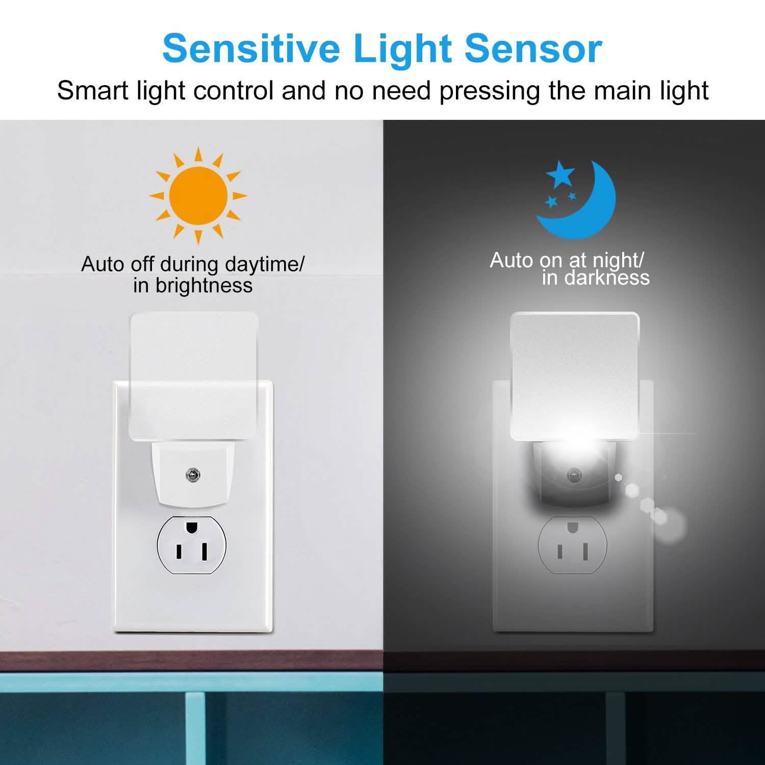 LED Night Light Dusk to Dawn Sensor Indoor Lighting - Tophatter Daily Deals