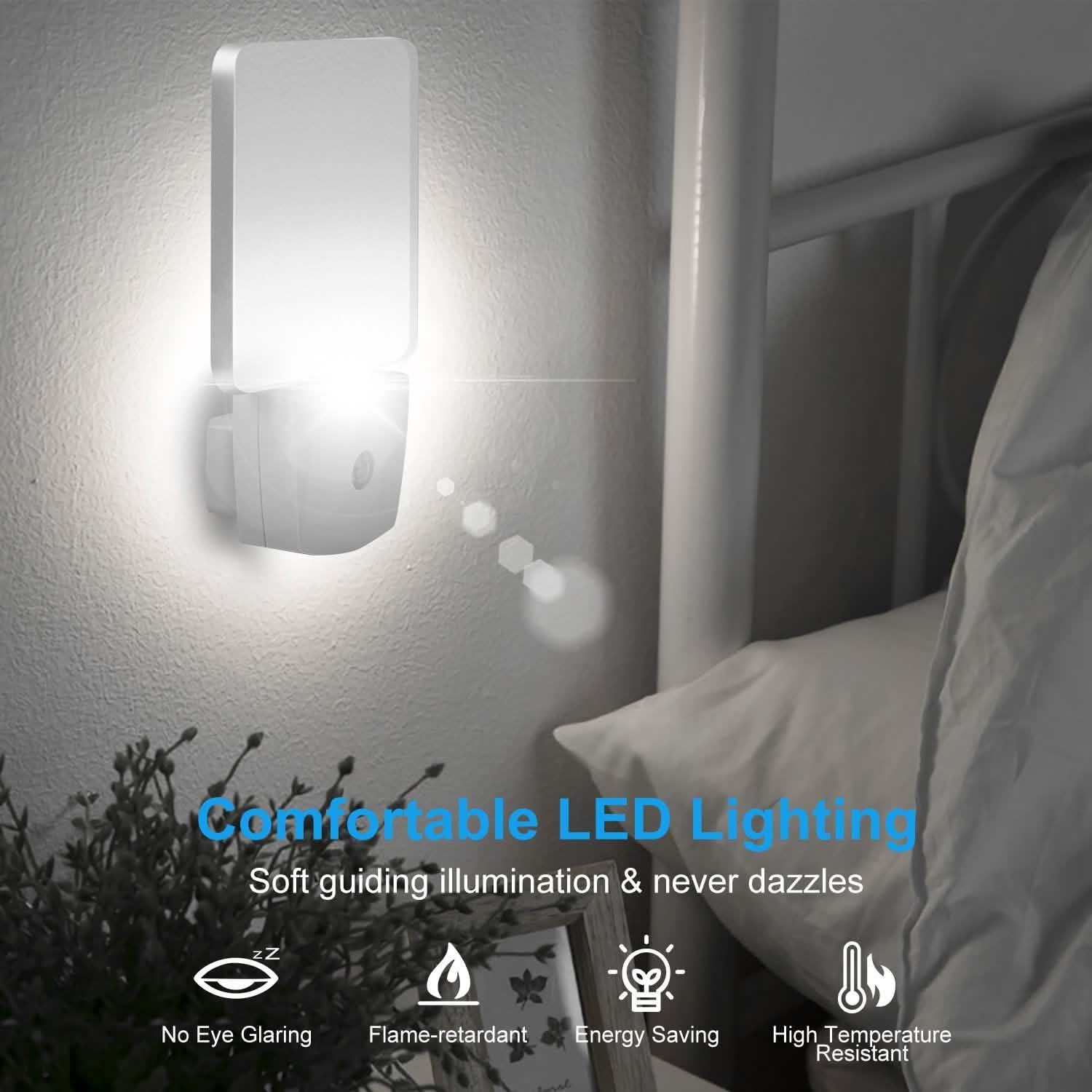 LED Night Light Dusk to Dawn Sensor Indoor Lighting - Tophatter Daily Deals