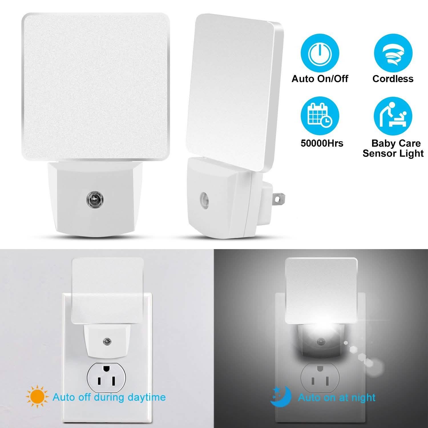 LED Night Light Dusk to Dawn Sensor Indoor Lighting - Tophatter Daily Deals