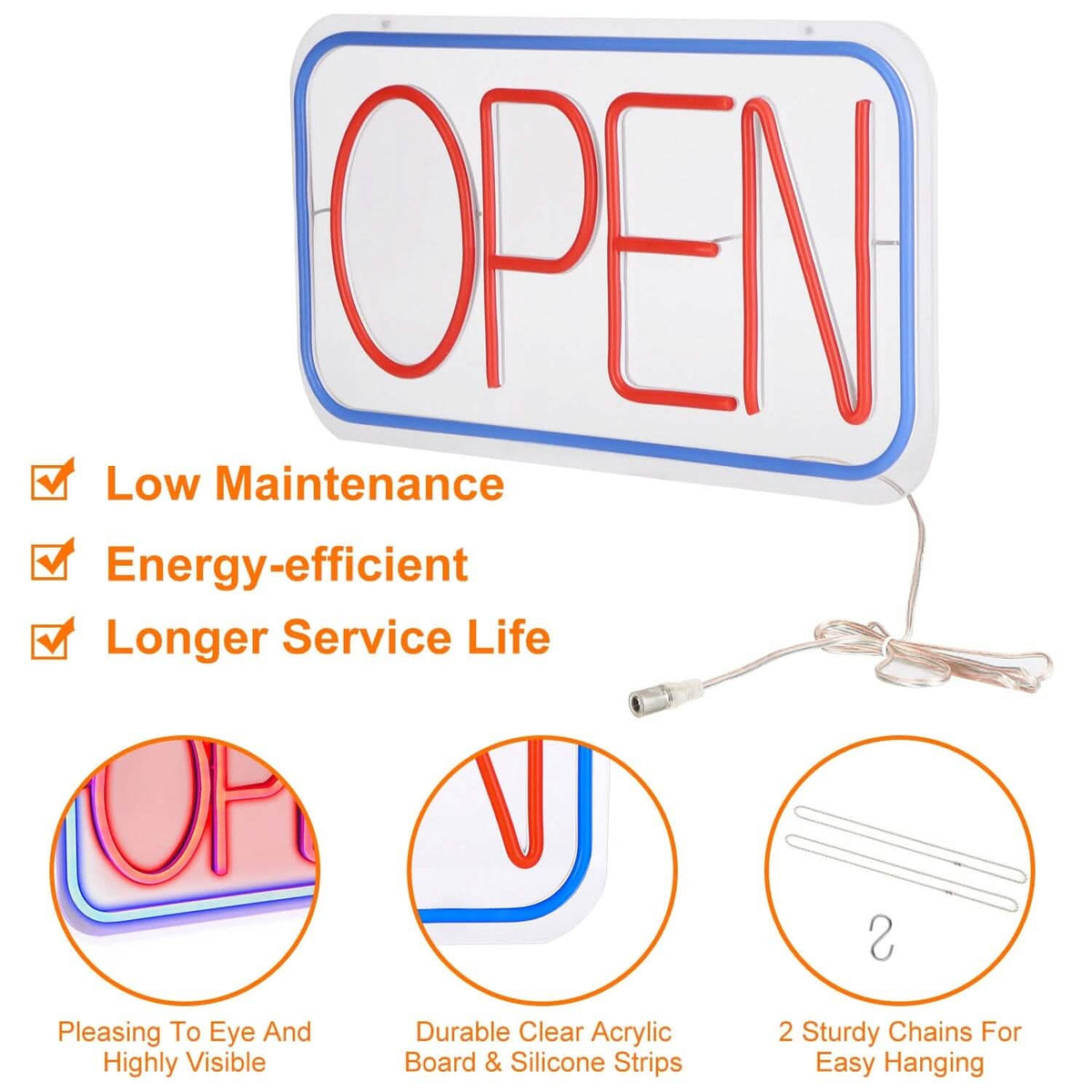 LED Open Sign Advertisement Board with 11 Levels Adjustable Brightness Indoor Lighting - Tophatter Daily Deals