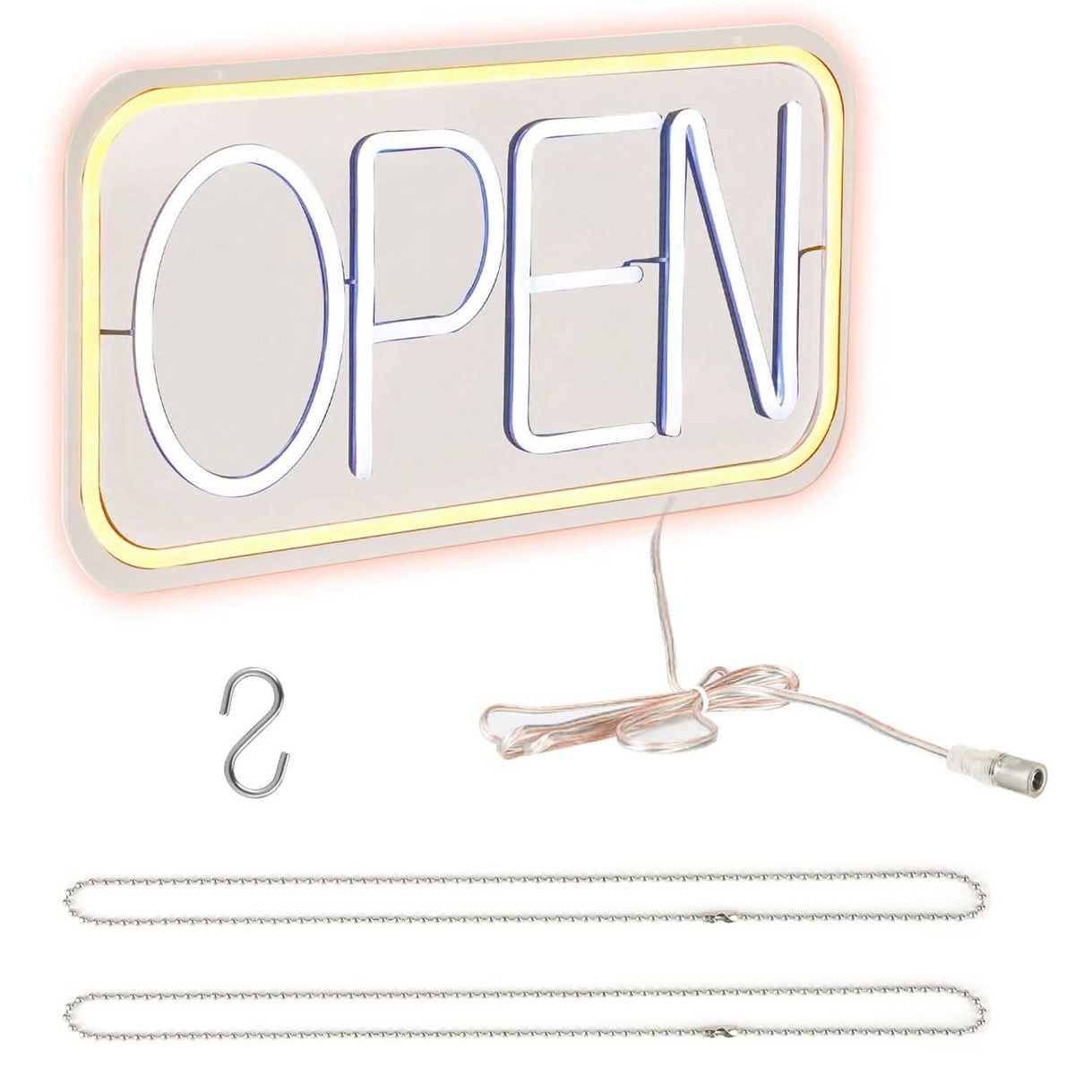 LED Open Sign Advertisement Board with 11 Levels Adjustable Brightness Warm White White Indoor Lighting - Tophatter Daily Deals
