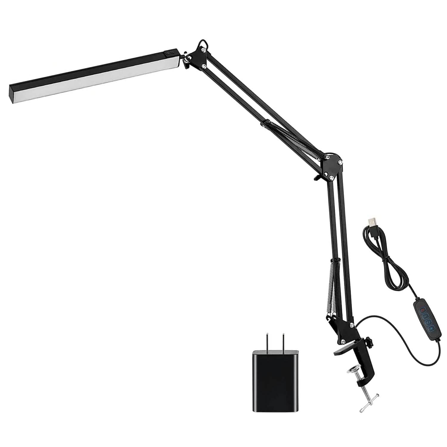 LED Reading Desk Lamp with Clamp Adjustable Swing Arm Indoor Lighting - Tophatter Daily Deals