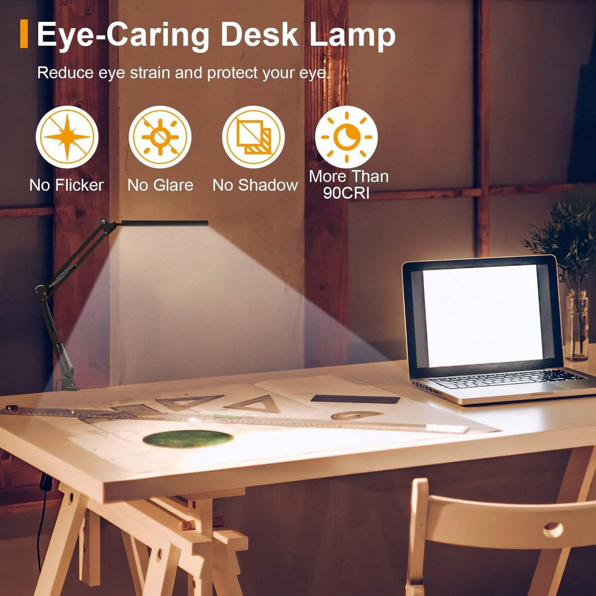 LED Reading Desk Lamp with Clamp Adjustable Swing Arm Indoor Lighting - Tophatter Daily Deals