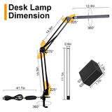LED Reading Desk Lamp with Clamp Adjustable Swing Arm Indoor Lighting - Tophatter Daily Deals