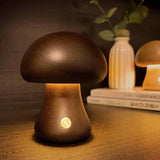 LED Rechargeable Creative Mushroom Table Lamp Dark Brown S Indoor Lighting - Tophatter Daily Deals