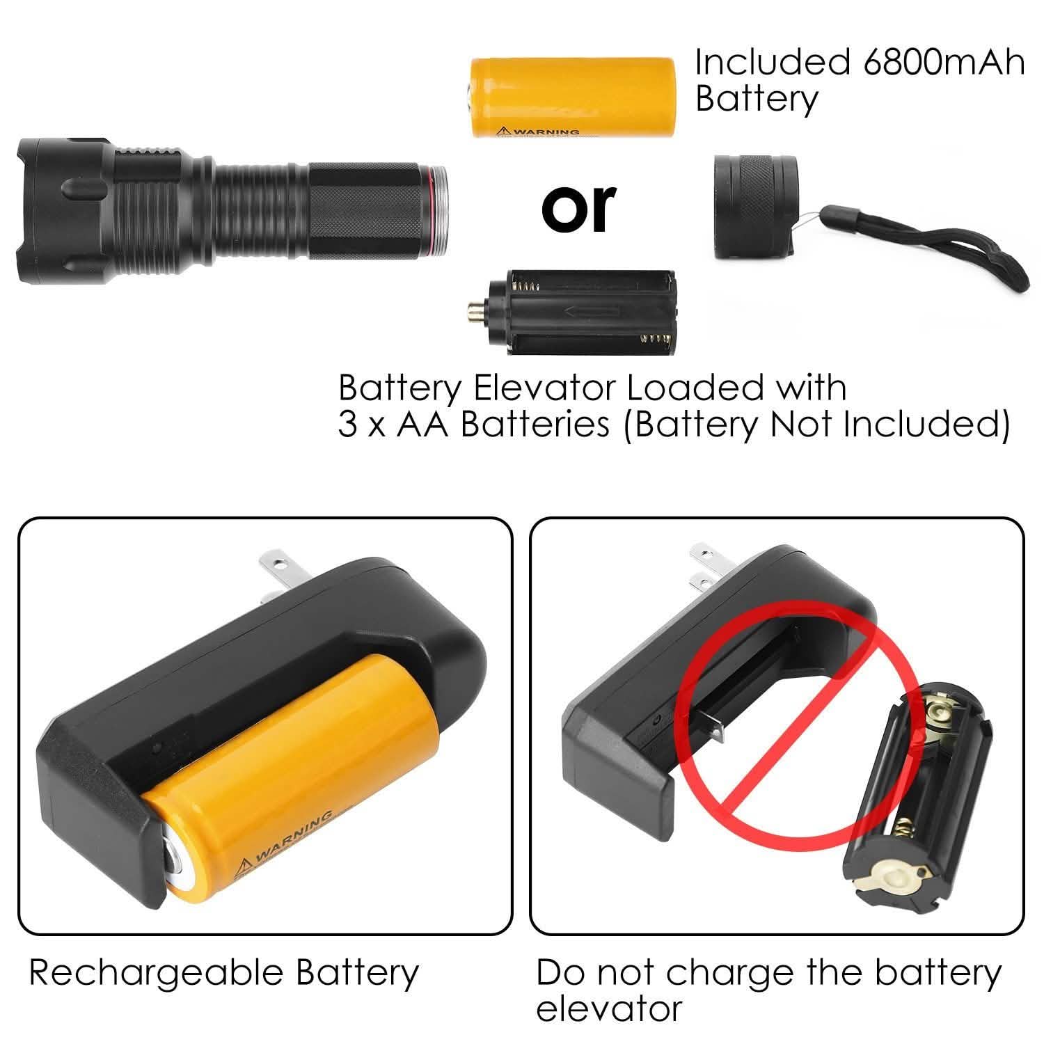 LED Rechargeable Zoomable Flashlight Outdoor Recreation - Tophatter Daily Deals