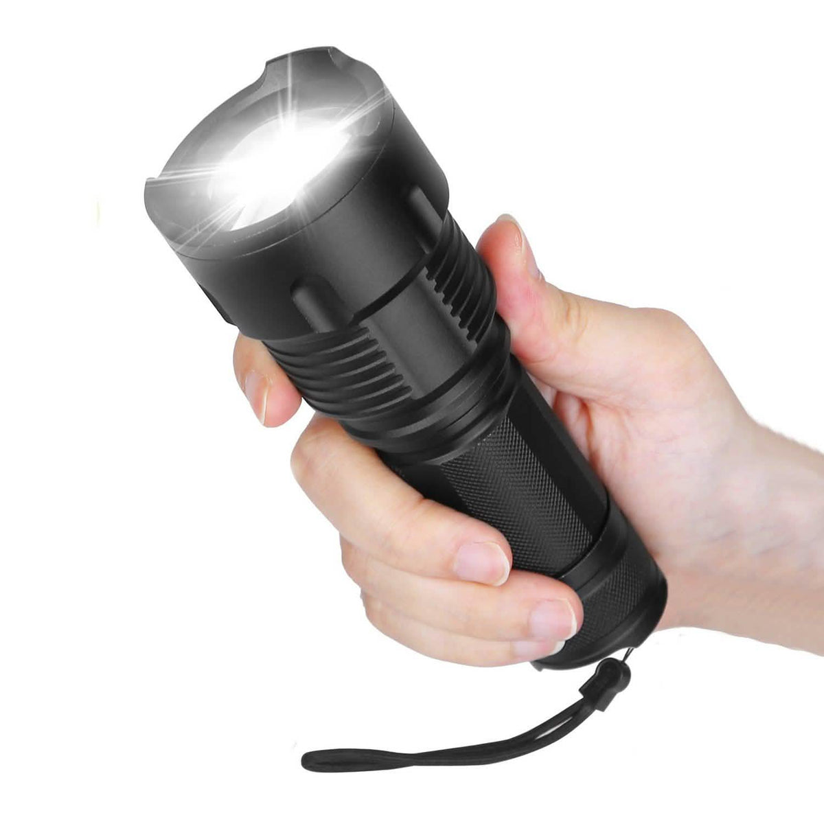 LED Rechargeable Zoomable Flashlight Outdoor Recreation - Tophatter Daily Deals