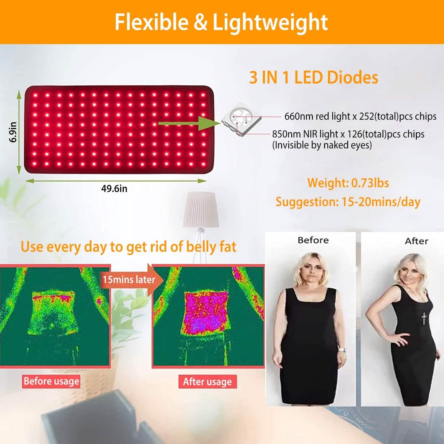 LED Red Light Therapy Belt Health & Wellness - Tophatter Daily Deals