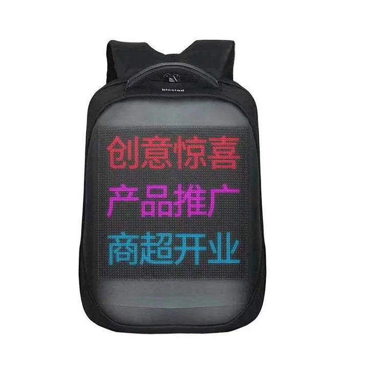 Led Screen Display Wireless Backpack Black USB LED Backpack - Tophatter Daily Deals