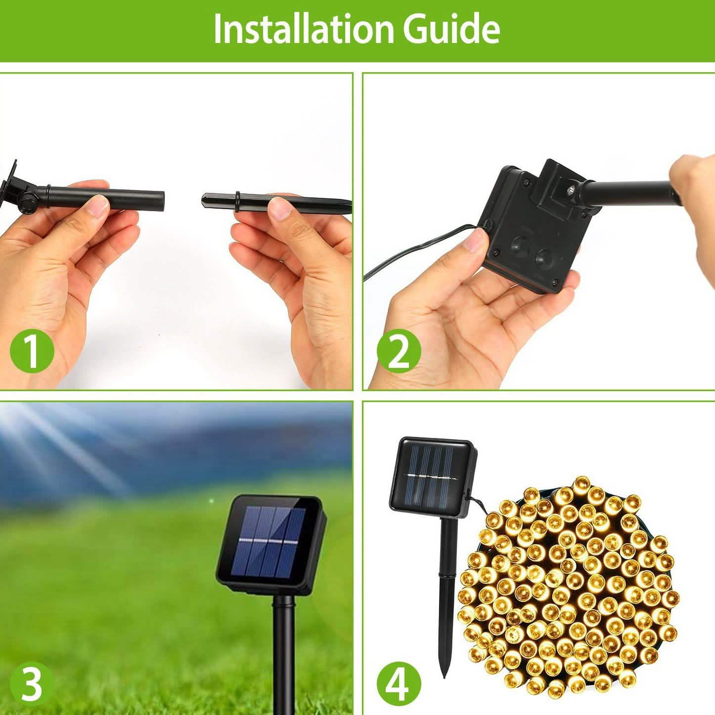 LED Solar Power Fairy String Lights String & Fairy Lights - Tophatter Daily Deals