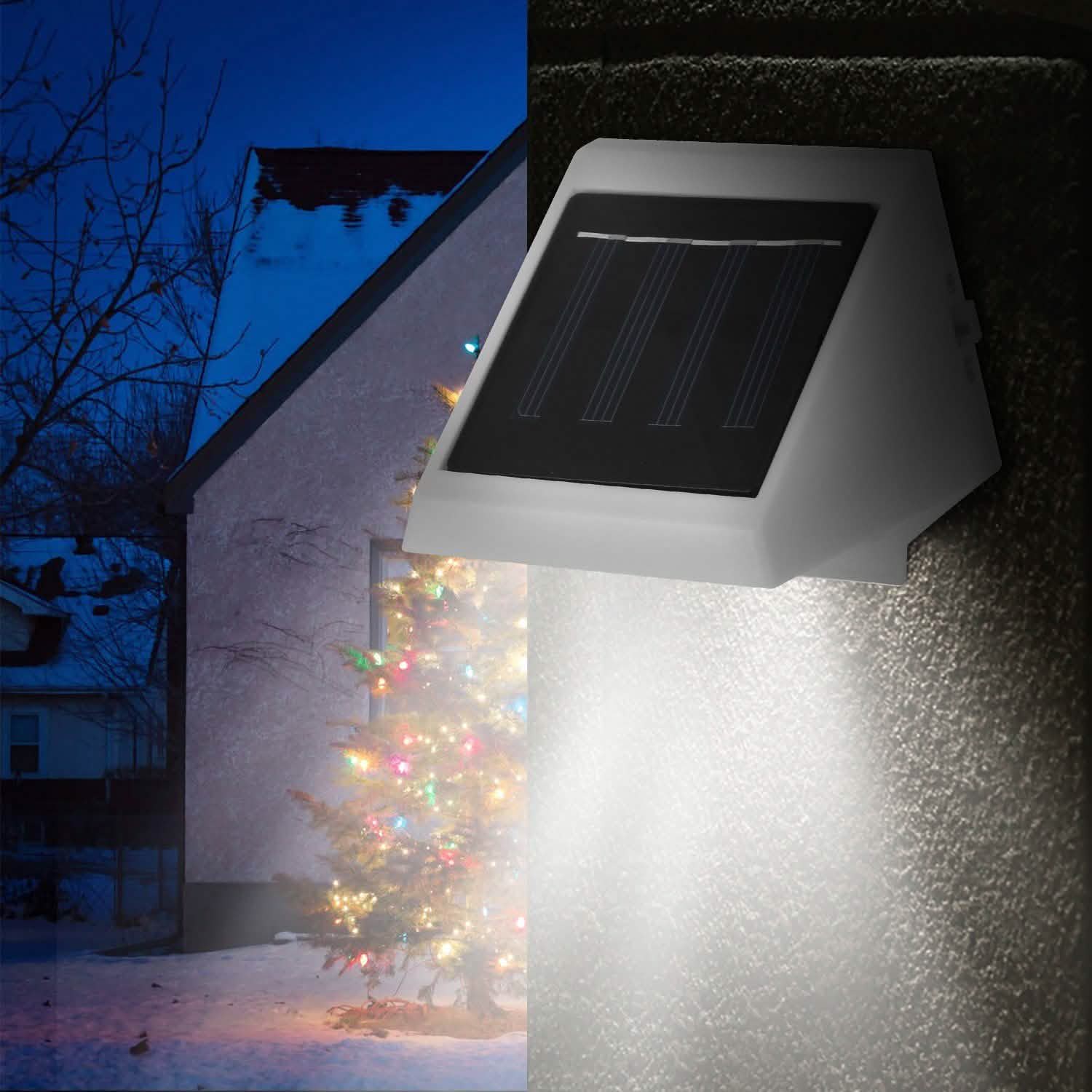 LED Solar Powered Stair Lights Outdoor Lighting - Tophatter Daily Deals
