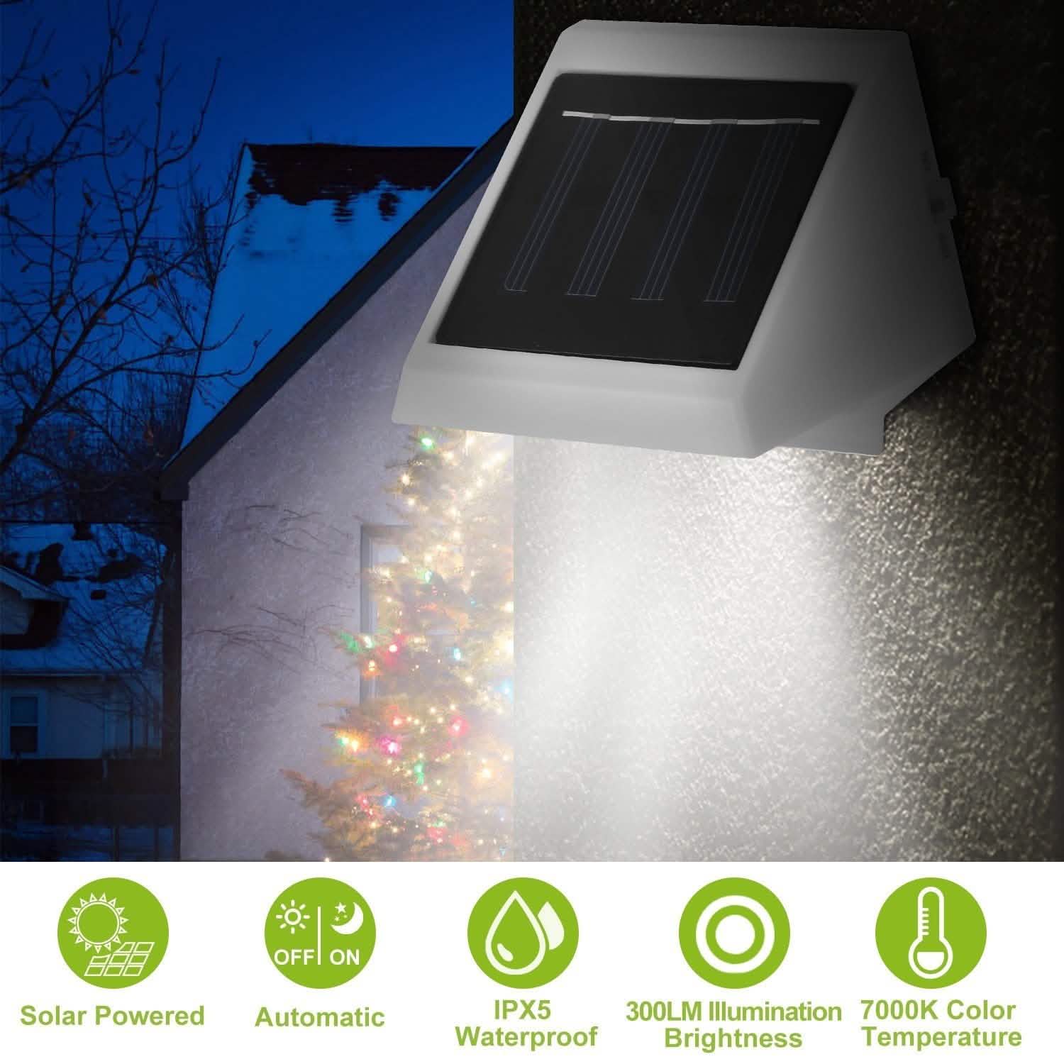 LED Solar Powered Stair Lights Outdoor Lighting - Tophatter Daily Deals